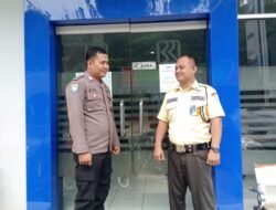 Polsek Panawangan Koordinasi Bersama Satpam Bank BRI Panawangan Antisipasi Gangguan Kamtibmas