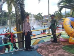 Polsek Cipaku Polres Ciamis Giat Pengamanan Waterboom Desa Jalatrang