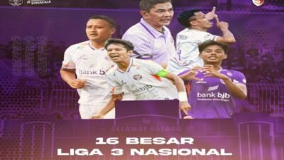 PSGC Ciamis lolos ke babak 16 besar Liga 3 Nasional 2024. Foto: Instagram/psgc_ciamis