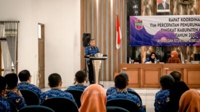 Sekda Ciamis, Andang Firman Triyadi membuka Rakor TPPS tingkat Kabupaten Ciamis. (Foto: Diskominfo Ciamis)