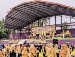 HUT ke-60 Partai Golkar, Masyarakat Ciamis Antusias Ikuti Senam Golkar