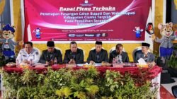 KPU Ciamis menggelar rapat pleno terbuka penetapan pasangan calon Bupati dan Wakil Bupati terpilih Pilkada Serentak 2024. (Foto: Istimewa)