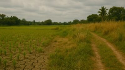 Sawah Menyusut di Cisaga, Krisis Air Tak Kunjung Usai