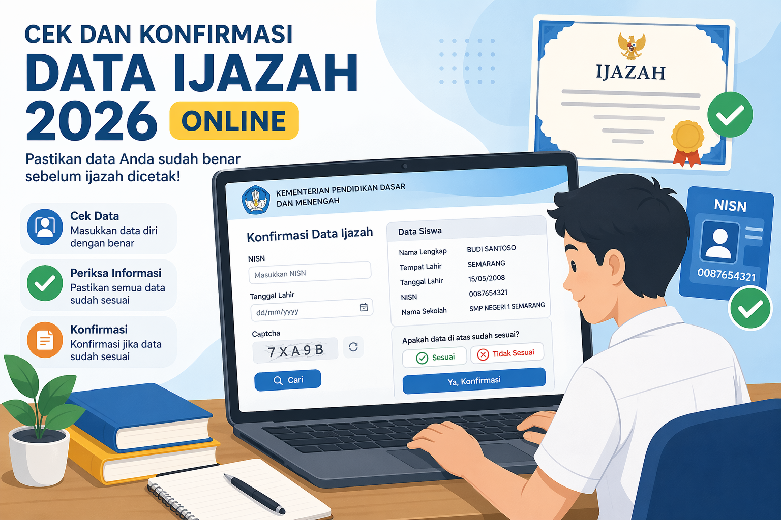 Cara Konfirmasi Data Ijazah Online