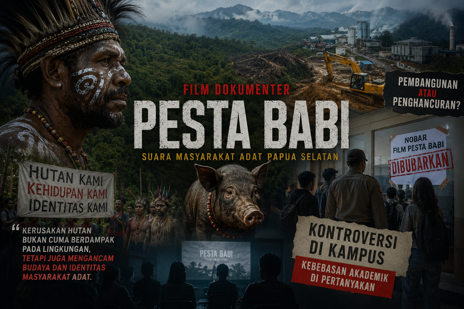 Viral! Film Pesta Babi Tuai Kontroversi Usai Nobar Kampus Dibubarkan