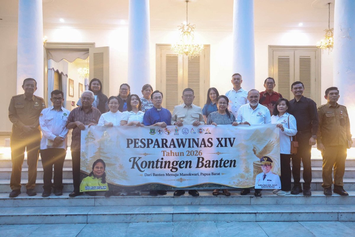 Gubernur Andra Soni Lepas Kontingen Banten ke Pesparawinas XIV 2026 di Papua Barat